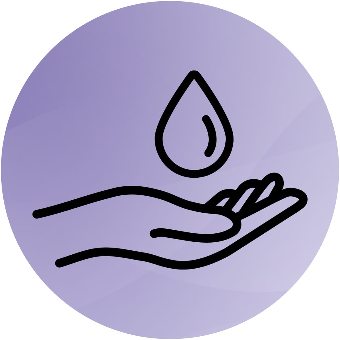 Lilane Kachel mit Handpflege-Icon