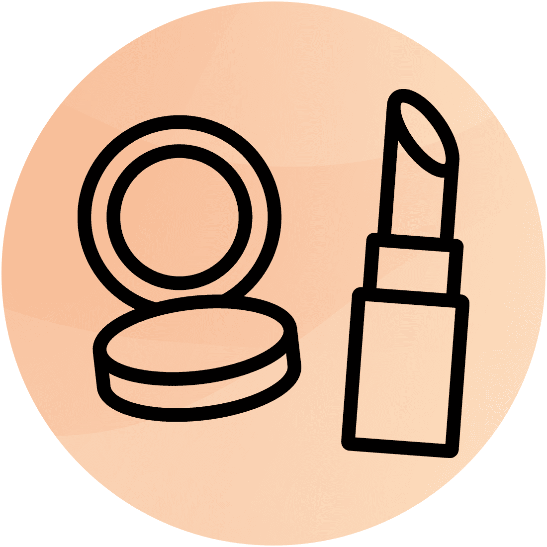 Orangener Hintergrund mit Beauty-Icon