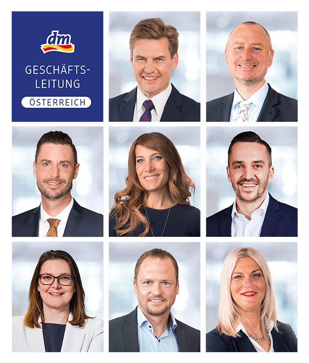 Die österreichische dm Geschäftsleitung