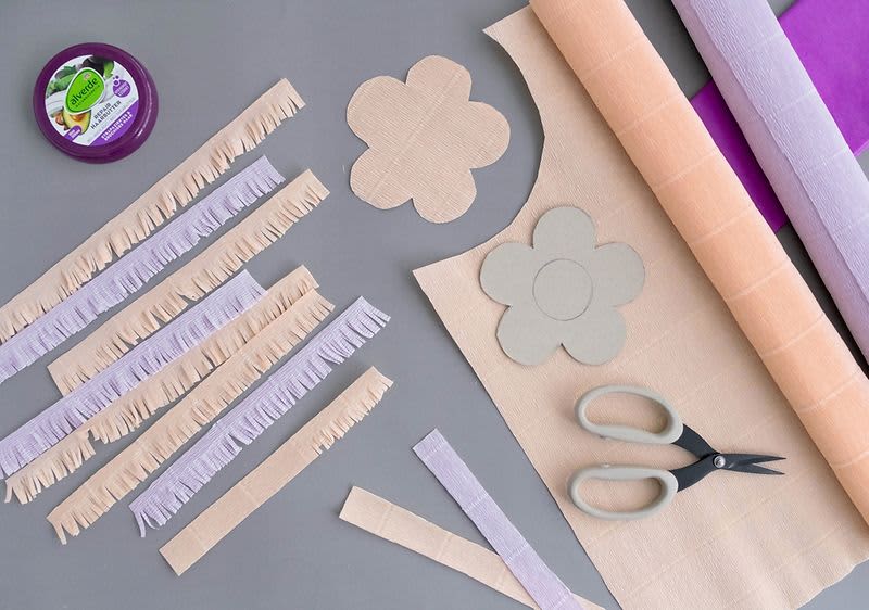 Krepppapier in Streifen