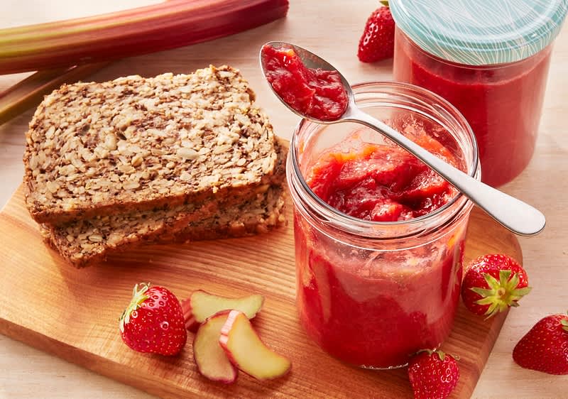 Vegane Erdbeere-Rhabarber-Marmelade