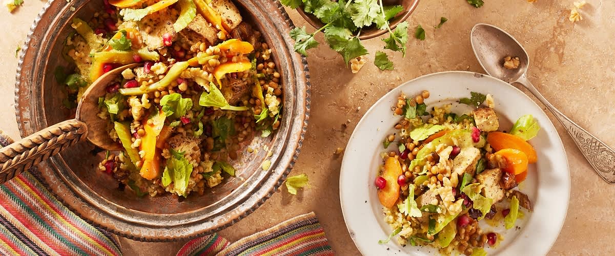 Orientalischer Linsensalat mit Tofu