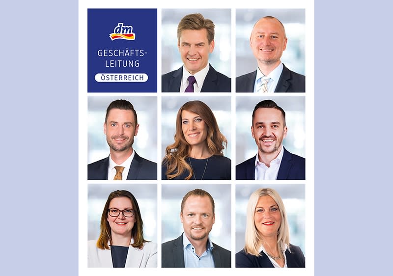Im Bild: Die Geschäftsleitung von dm Österreich