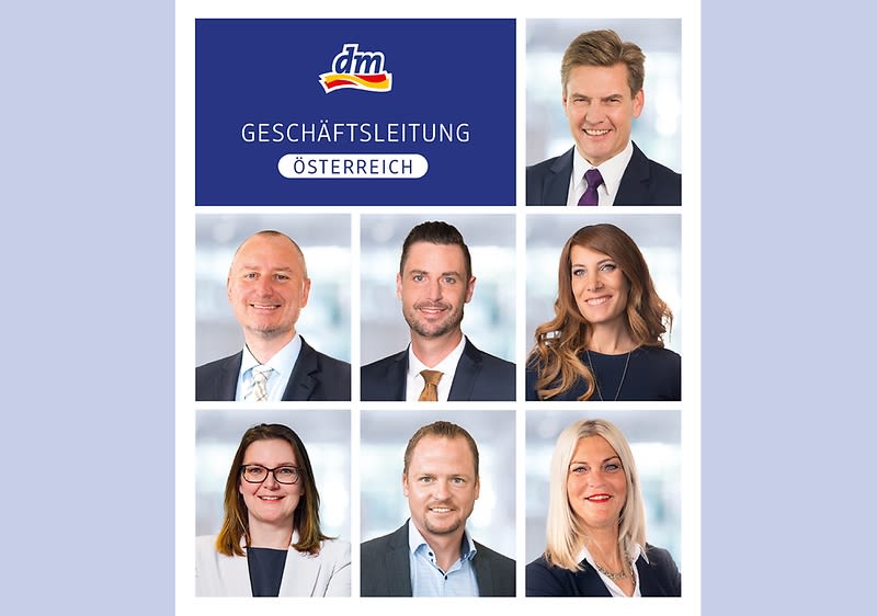 Im Bild: Die Geschäftsleitung von dm Österreich