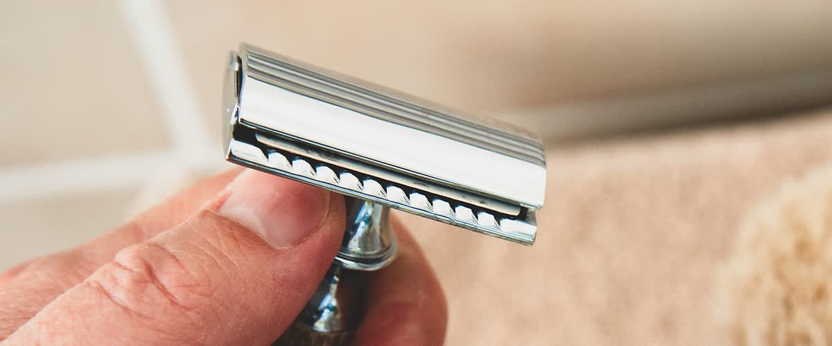 Silberner Rasierhobel