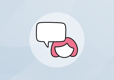 Eine Sprechblase und ein Männchen-Icon