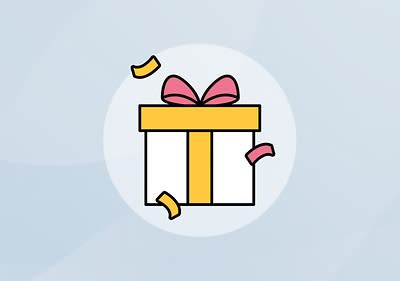 Buntes Geschenk mit Konfetti