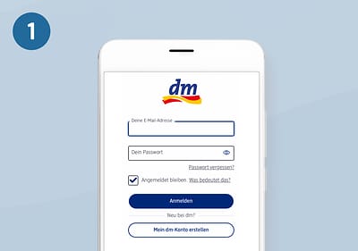 Schritt 1: Screen Anmeldungsformulare zur Anmeldung oder Registrierung