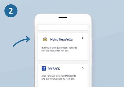Schritt 2: Screen: Mein dm-Konto Bereich