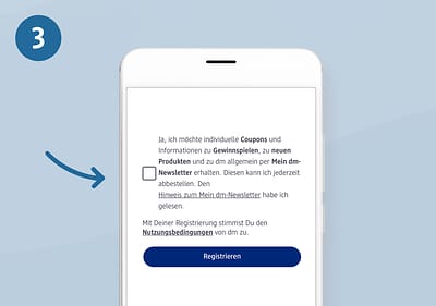 Schritt 3: Screen Registrierung Häkchen