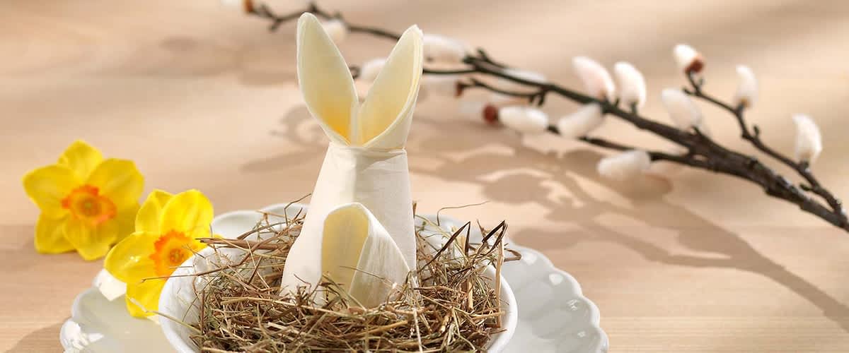 Osterserviette in Hasenlook