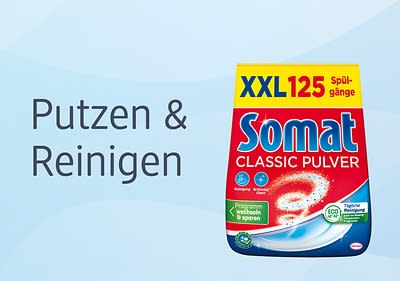 Spülmittel Somat Classic Pulver Verpackung mit Text Putzen und Reinigen