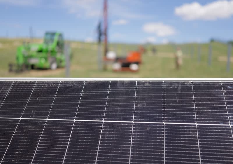 Solarpanel der Agri-Photovoltaikanlage in Gaweinstal 