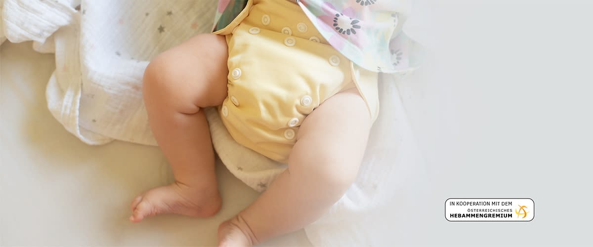 Baby mit Stoffwindel