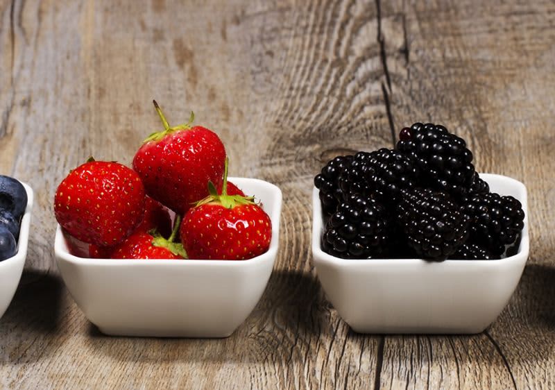 Erdbeeren und Heidelbeeren