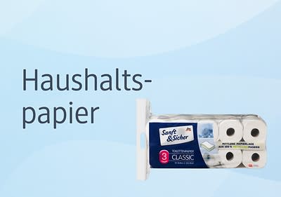 Haushaltspapier Verpackung mit drei Rollen Toilettenpapier