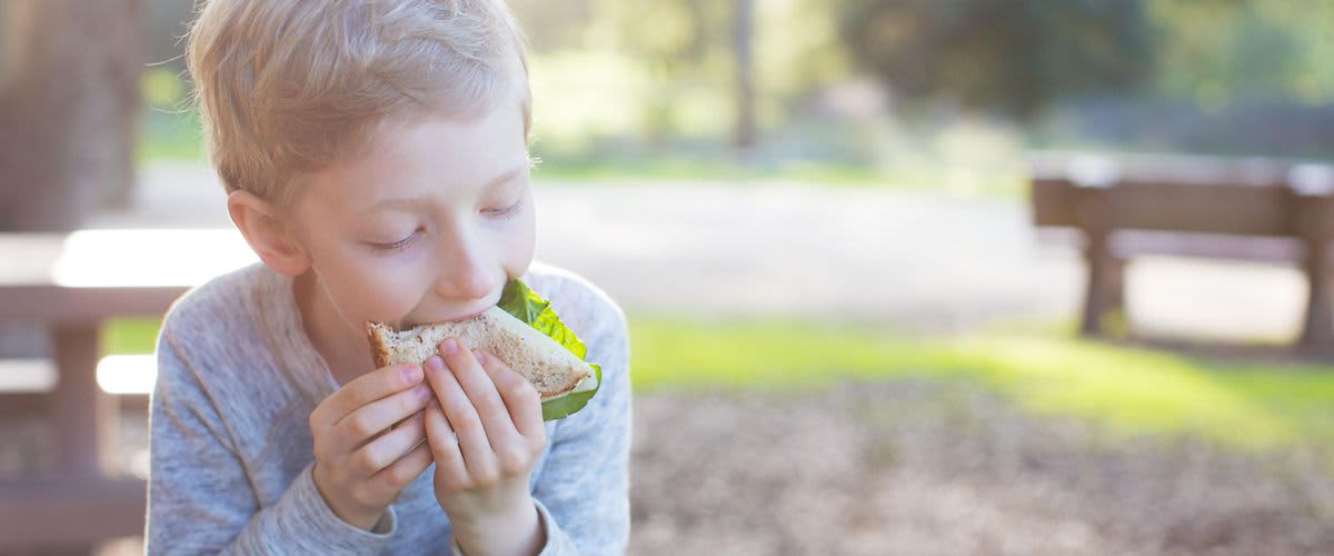 Junge isst ein Sandwich