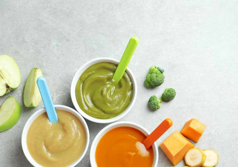 Drei Sorten Demeter-Babynahrung