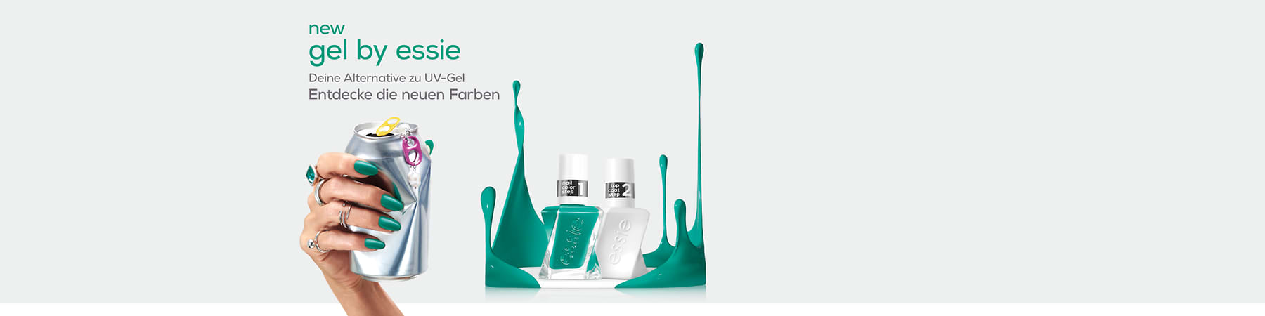 Nagellack-Werbung mit Hand und Getränkedose