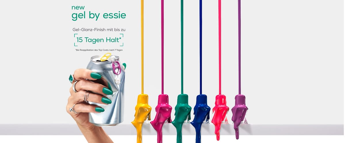 Nagellack in verschiedenen Farben mit Hand und Getränkedose