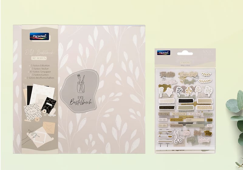 DIY Bastelbuch Set mit Stickern und Bastelmaterialien