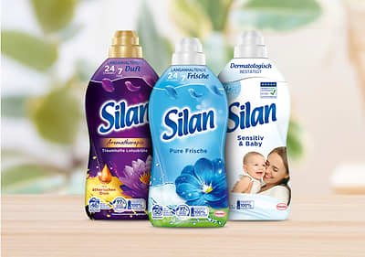 Silan Weichspüler Flaschen mit verschiedenen Düften und Varianten