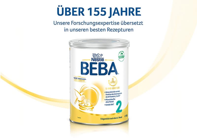 Babynahrung BEBA 2 von Nestlé mit 155 Jahre Forschungsexpertise