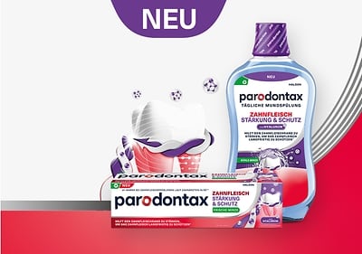 Parodontax Mundspülung und Zahnpasta für Zahnfleischstärkung und Schutz