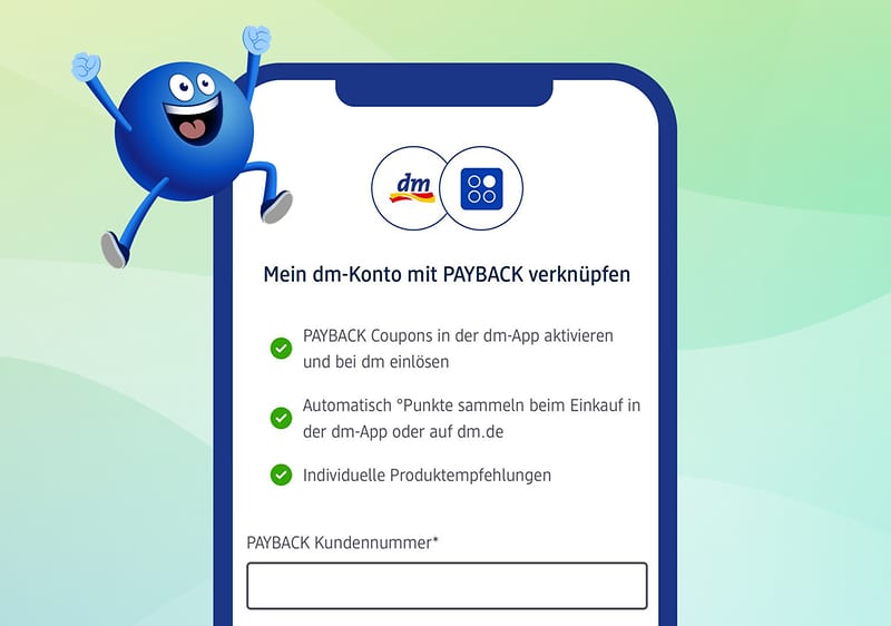 PAYBACK Konto mit dm-App verknüpfen auf Smartphone Bildschirm