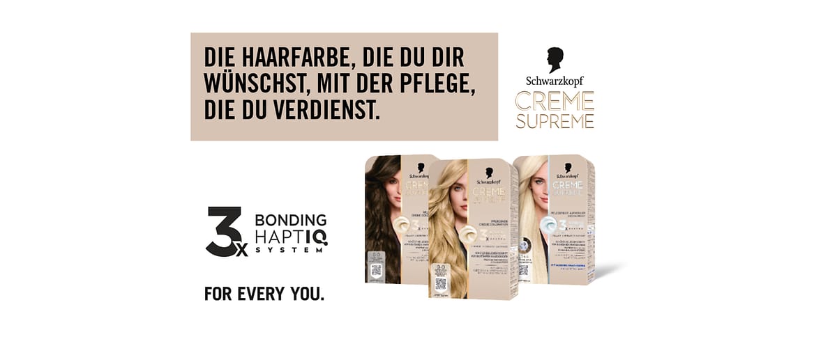 Haarfarbe von Schwarzkopf Creme Supreme mit Bonding HaptIQ System