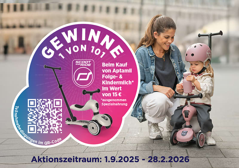 Gewinnspiel mit Kinderroller und QR-Code