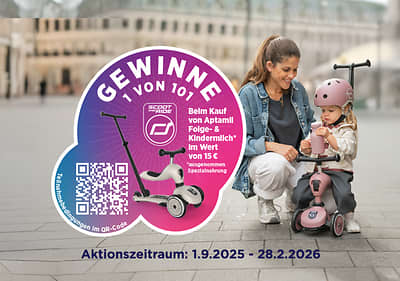 Gewinnspiel mit Kinderroller und QR-Code