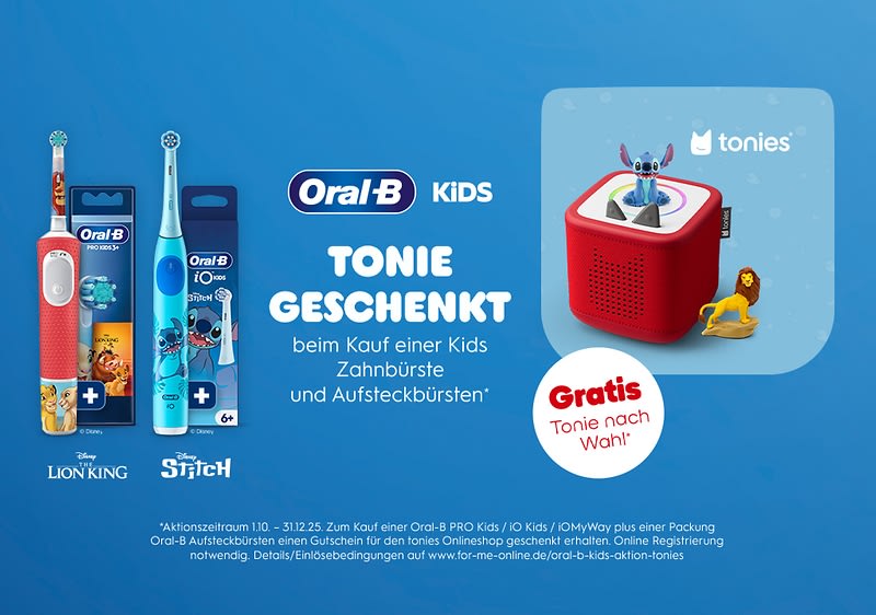 Oral-B Kids Zahnbürsten und Toniebox mit Disney-Motiven