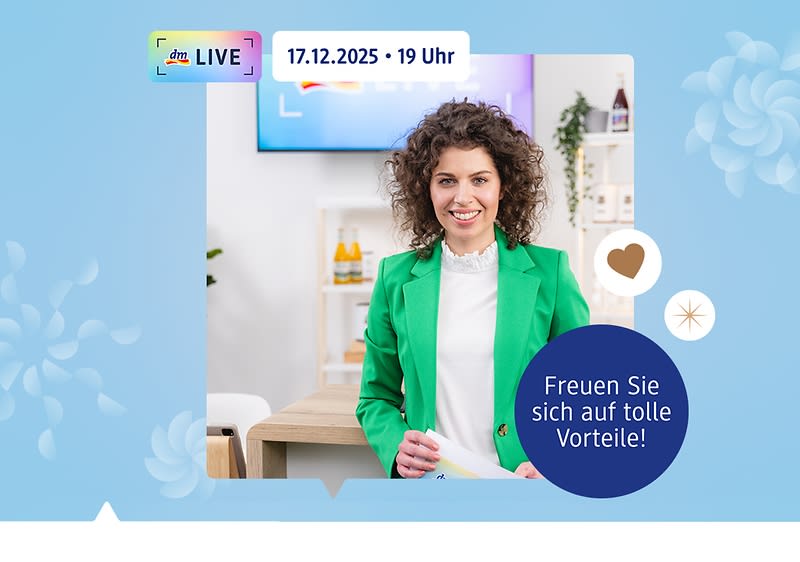 Eine Person in einem grünen Blazer steht vor einem Bildschirm, daneben der Text „Freuen Sie sich auf tolle Vorteile!“ und das Datum „17.12.2025 - 19 Uhr“