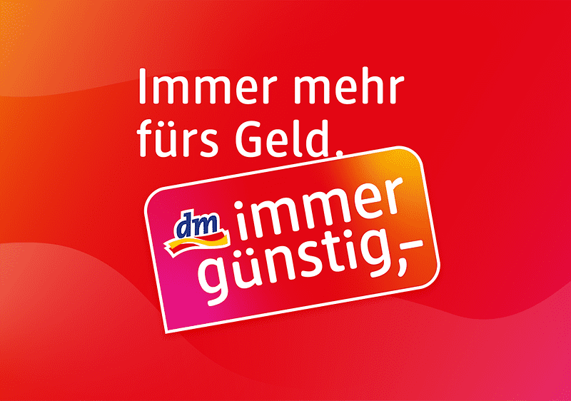 dm Werbung mit Vater und Kind im Geschäft