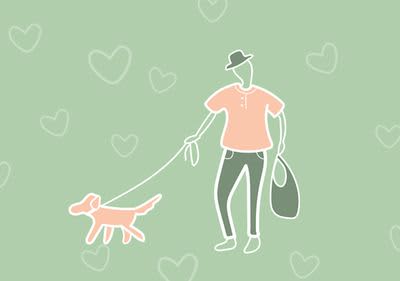 Mit dem Hund spazieren gehen