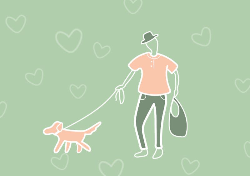 Mit dem Hund spazieren gehen