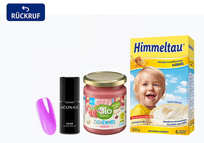 Abbildung des zurückzurufenden Produktes