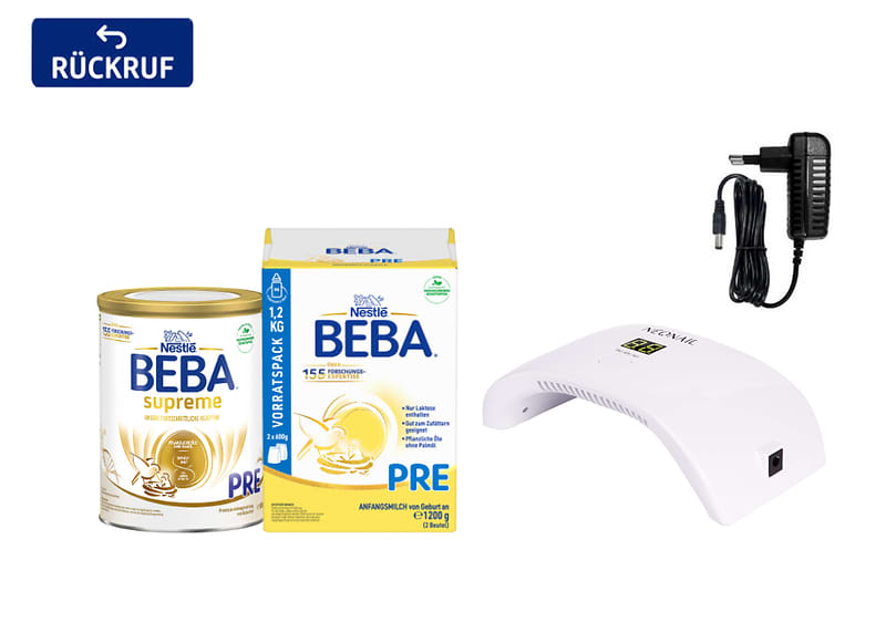 Abbildung des zurückzurufenden Produktes