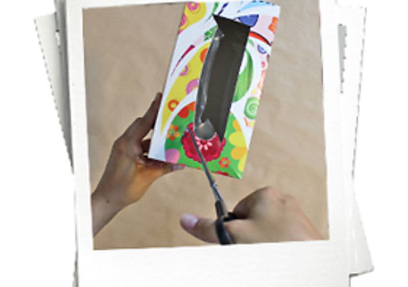 Loch in die Taschentuchbox machen