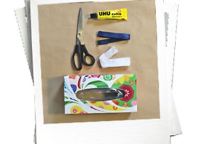 Utensilien für basteln mit Taschentuchboxen