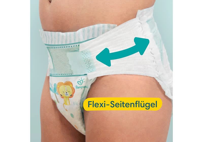 Pampers Windeln haben flexiblere Bauchbündchen.