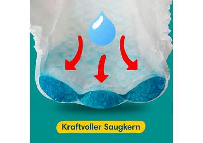 Pampers Windeln laufen nicht schnell aus.