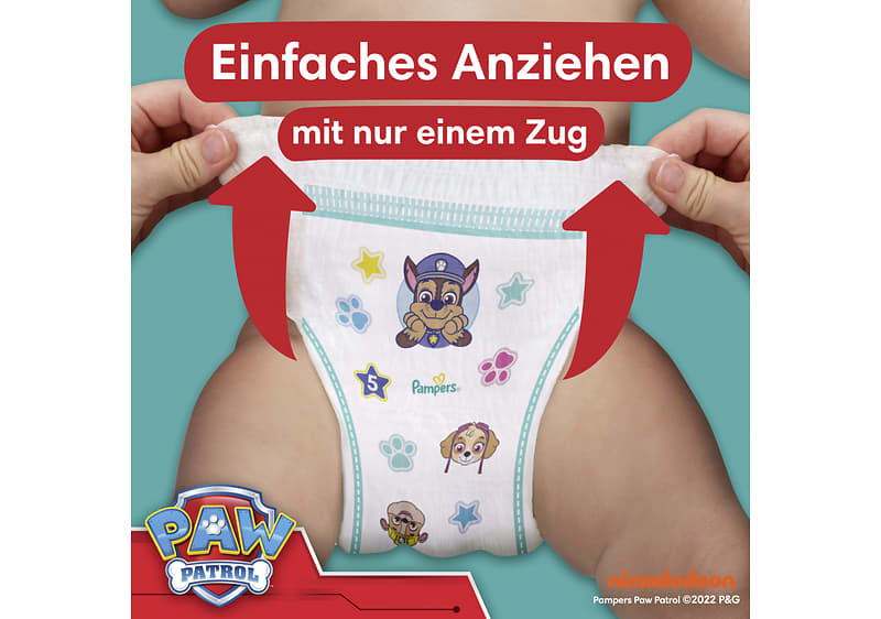 Pampers Pants lassen sich leicht an- und ausziehen.