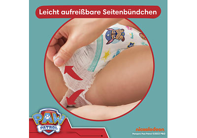 Pampers Pants lassen sich leicht an- und ausziehen.
