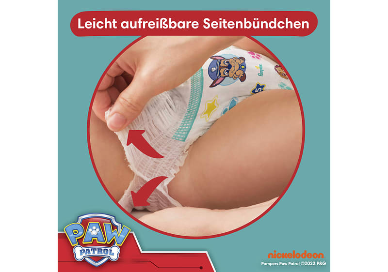 Pampers Pants lassen sich leicht an- und ausziehen.