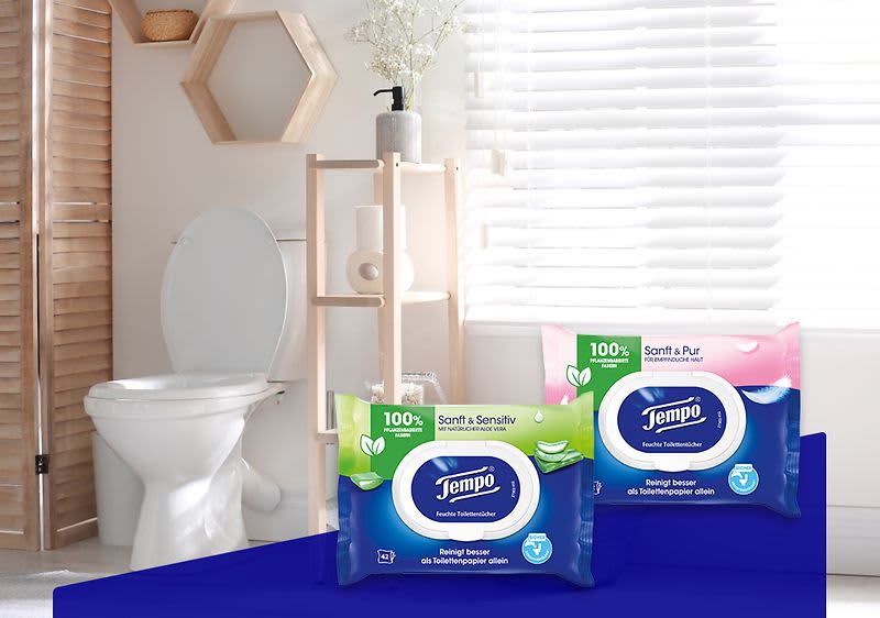 Tempo feuchte Toilettentücher