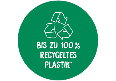Bis zu 100% recyceltes Plastik