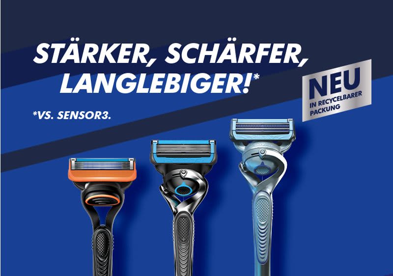 Gillette Rasierer in nachhaltiger Verpackung