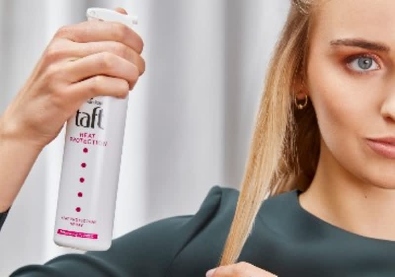 Hitzeschutz-Spray aufsprühen